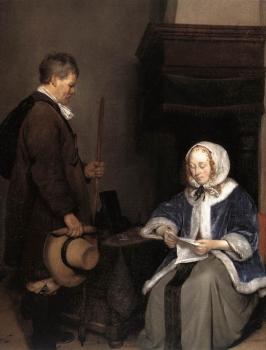 傑拉德 特 博爾奇 Lady Reading A Letter detail 傑拉德 特 博爾奇 Lady Reading A Letter detail